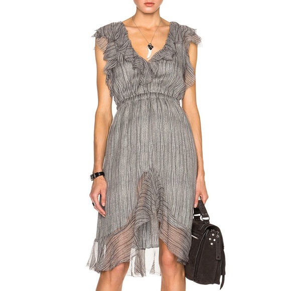 L'AGENCE Dresses & Skirts - L’AGENCE Silk Ruffle Cobra Printed Sophie Dress